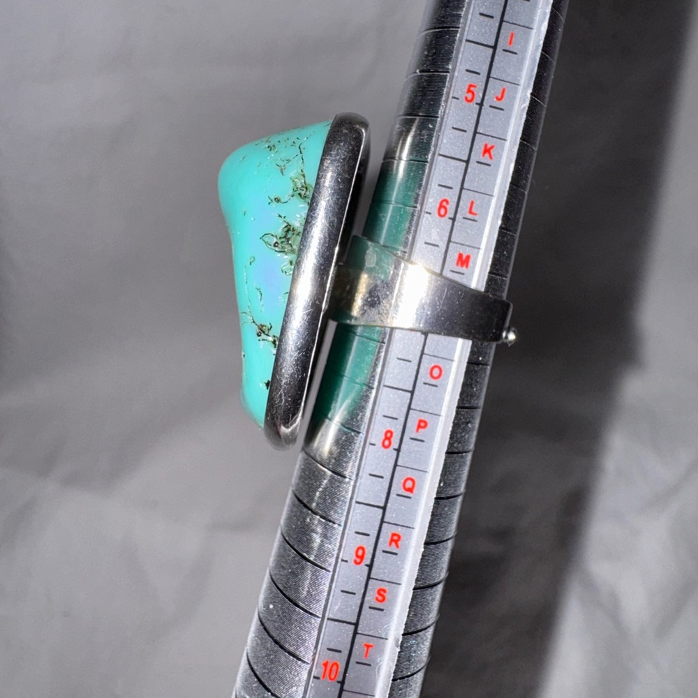 Turquoise Silver Statement Ring - image 3
